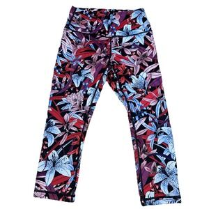Lululemon Women's Size 6 Leggings Wunder Under High Rise Crop Yoga‎ Lush Lillies